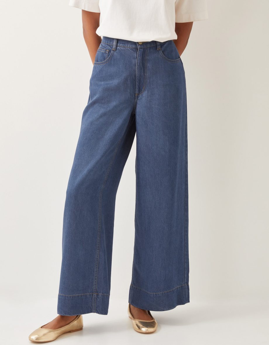 Heidi slouchy wide leg jeans blue