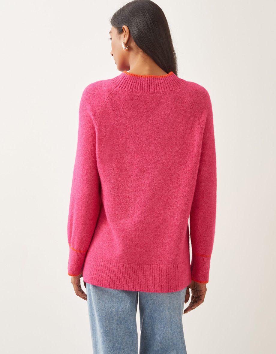 Oti oversized mock neck jumper pink