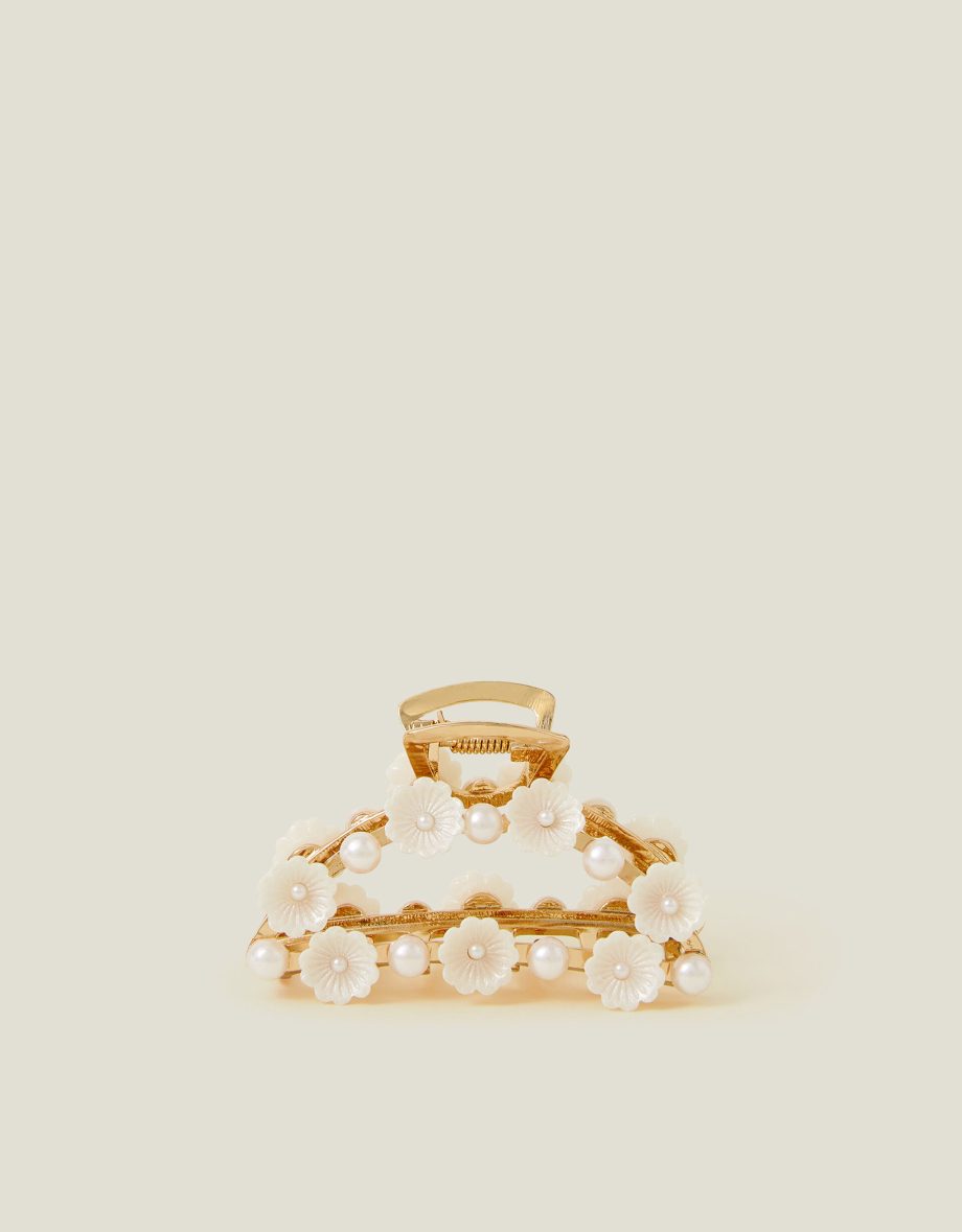 PEARL FLOWER CLAW CLIP