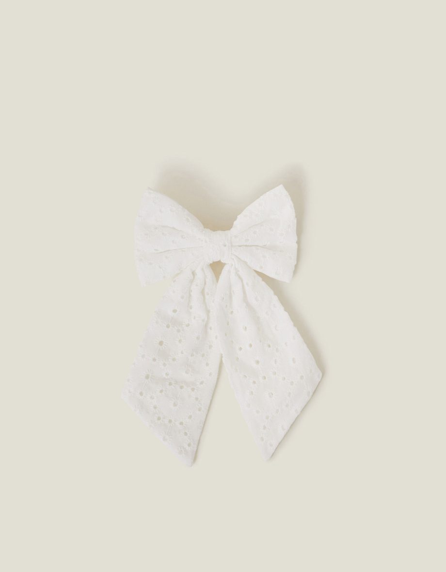 BRODERIE BOW BARRETTE HAIR CLIP