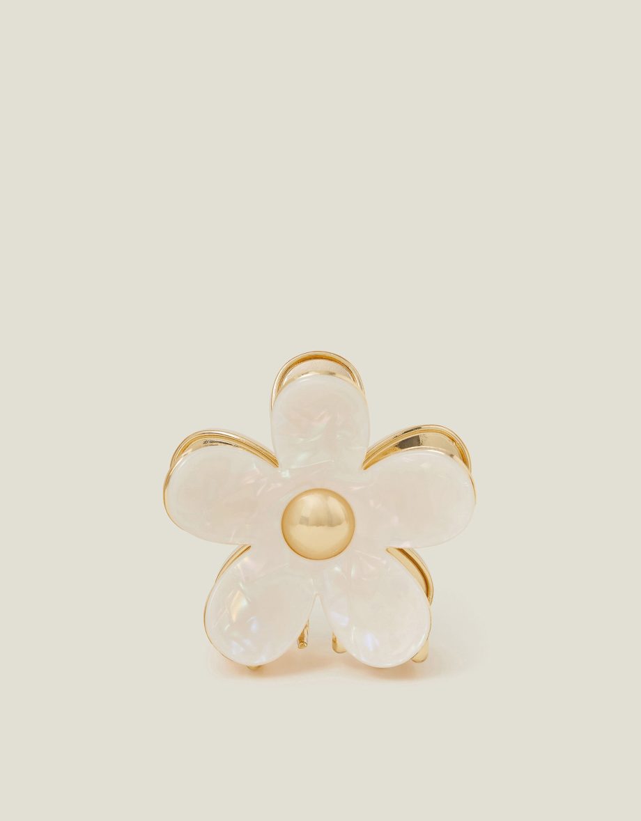 Resin Flower Claw Clip Pearl