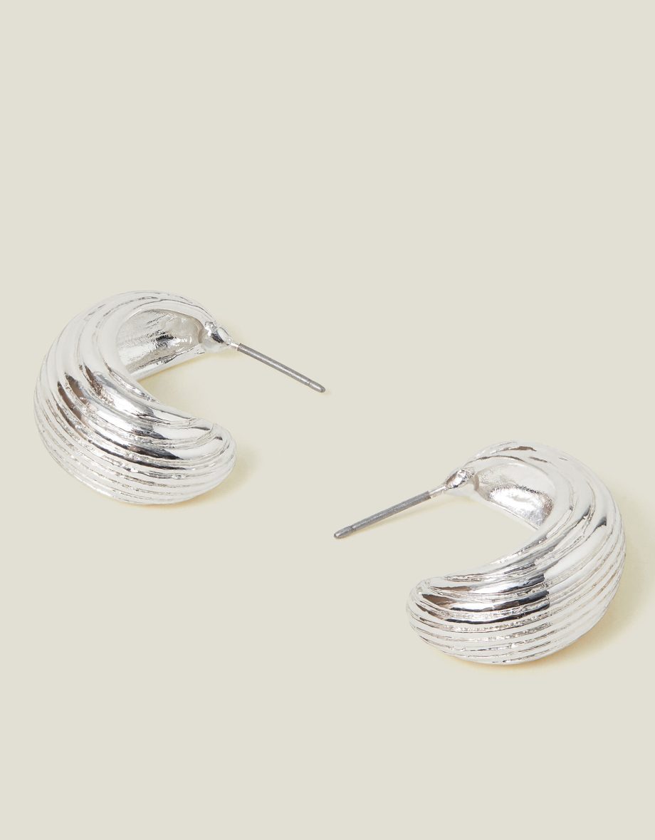 CHUNKY RIBBED HOOP EARRINGS