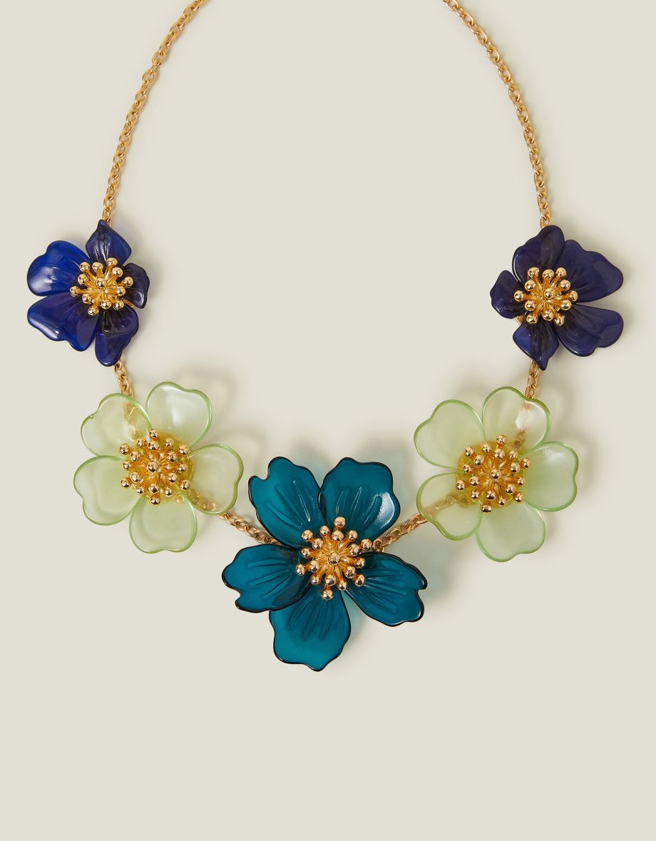 Resin Flower Statement Necklace