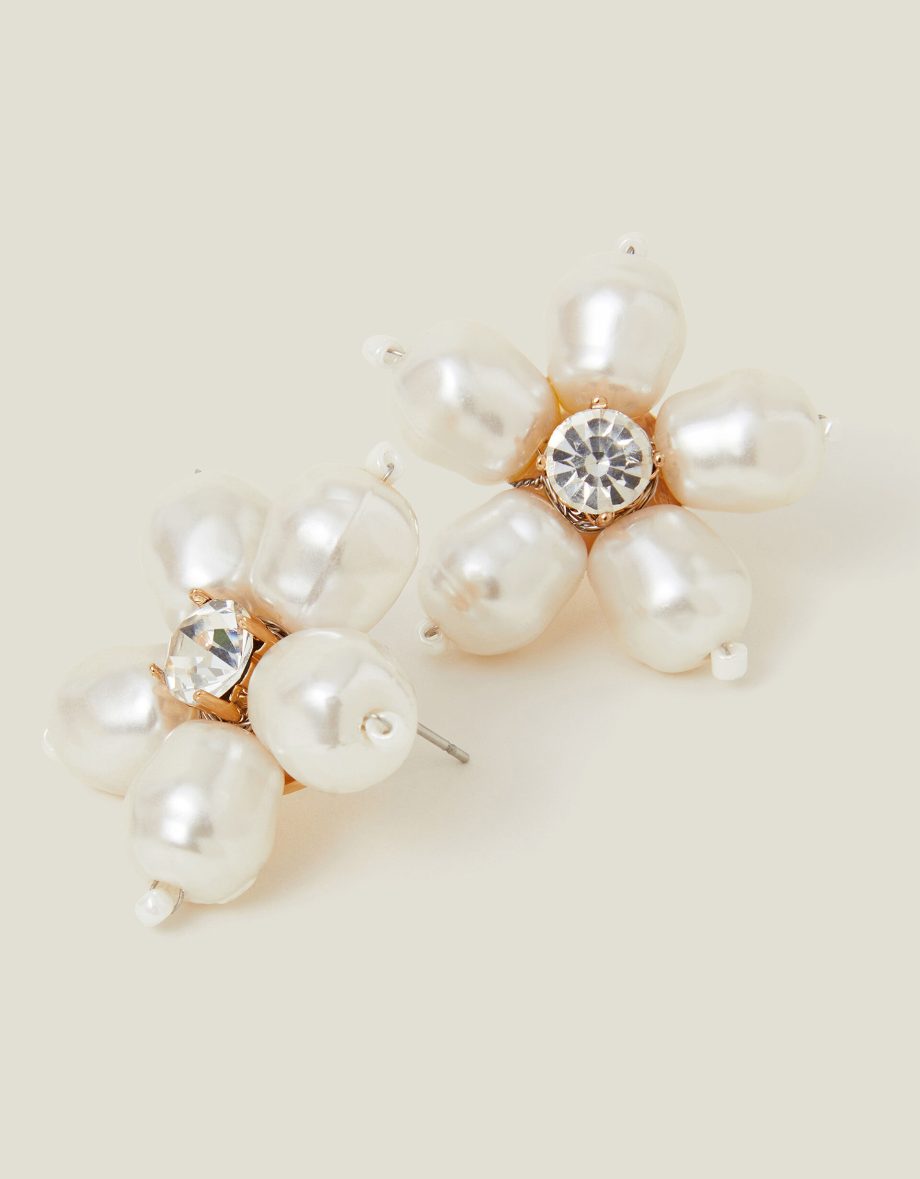 Pearl Flower Stud Earrings