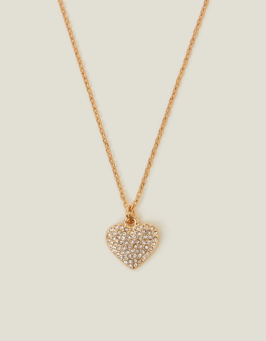 Boxed Pavé Heart Pendant Necklace