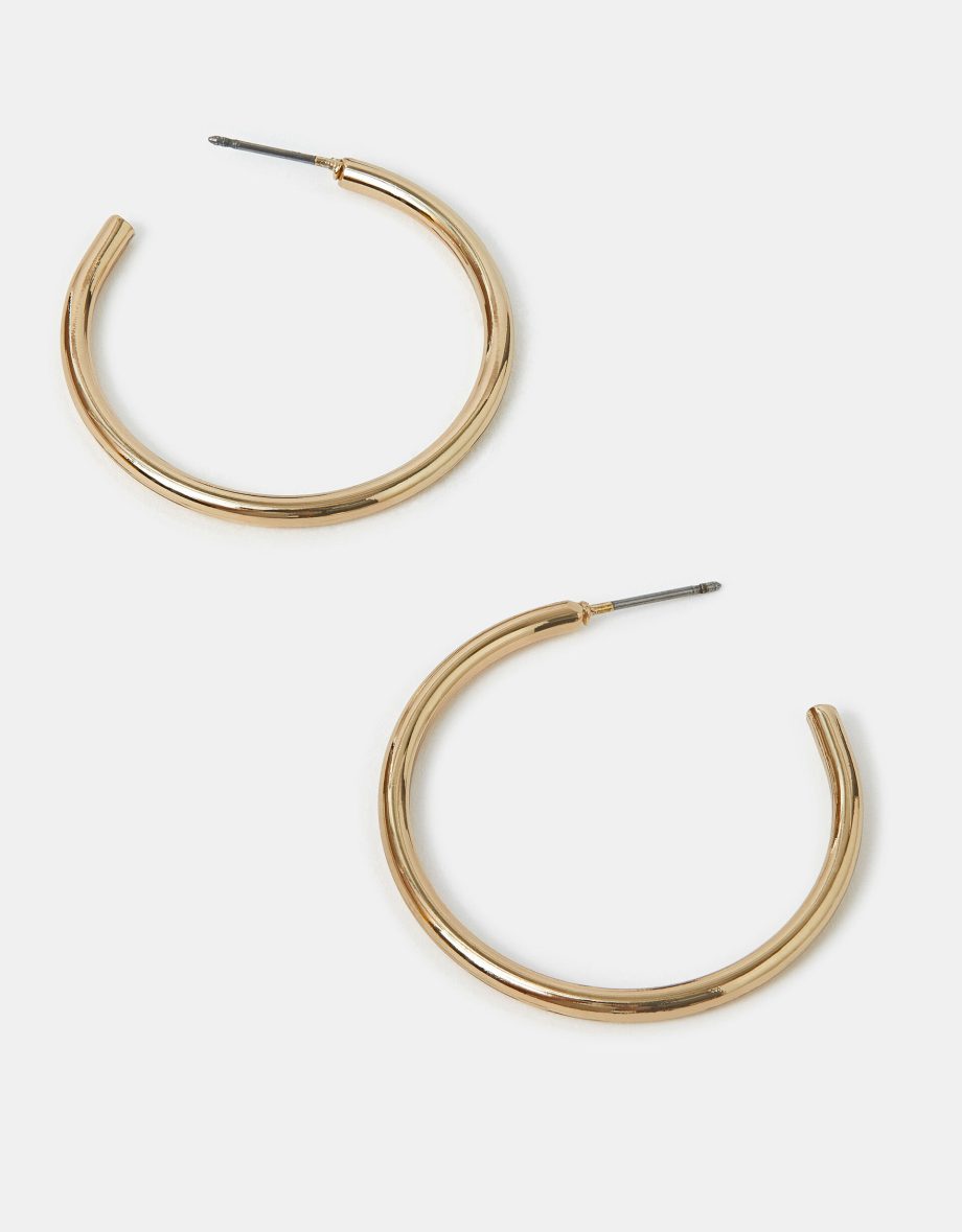 MEDIUM TUBE HOOP EARRINGS GOLD