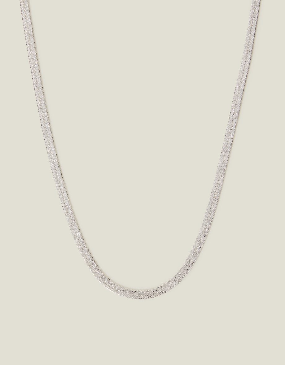 STERLING SILVER-PLATED OMEGA CHAIN NECKLACE