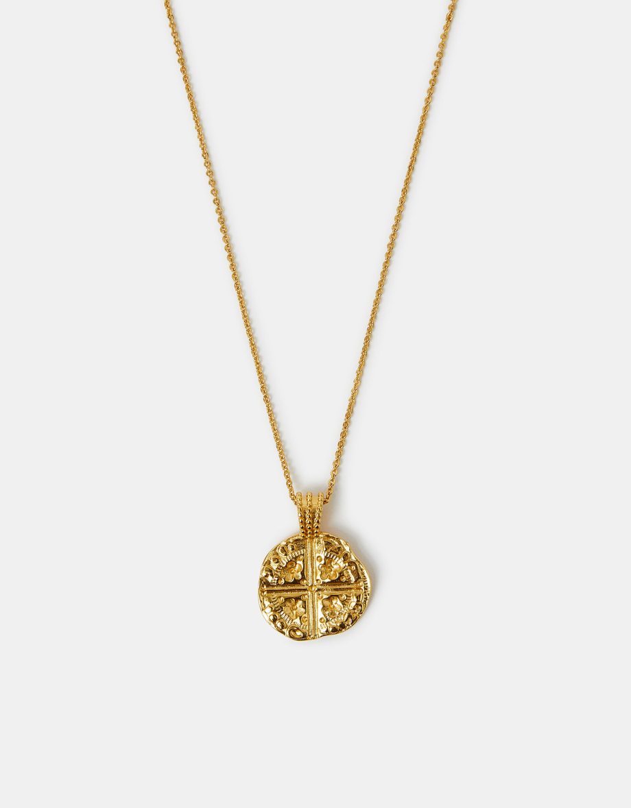 14ct Gold-Plated Coin Pendant Necklace