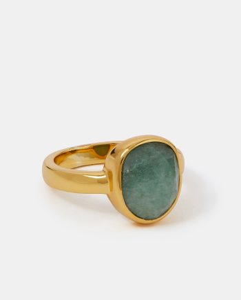 14CT GOLD-PLATED AVENTURINE RING GOLD