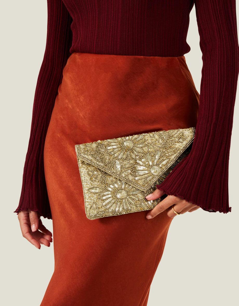 TARA HAND-BEADED CLUTCH BAG