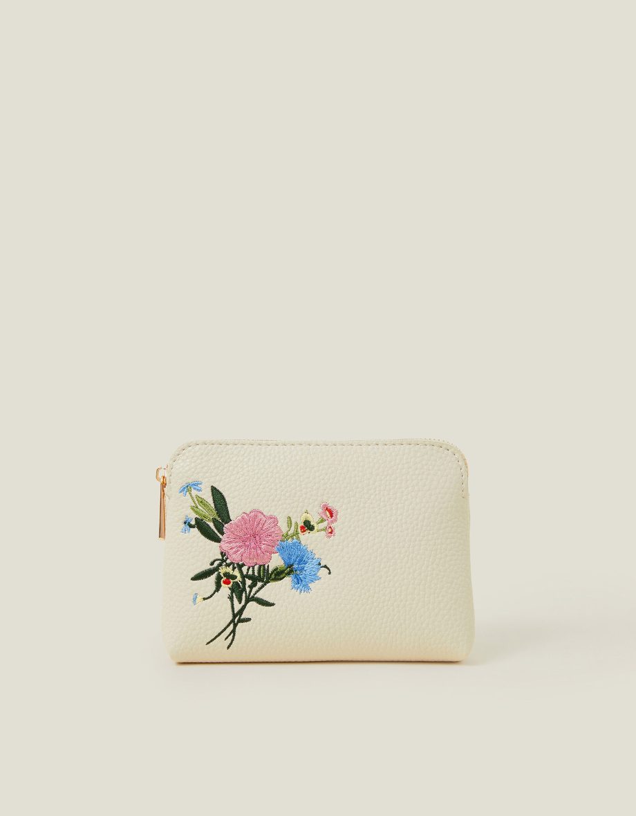 Embroidered Floral Coin Purse