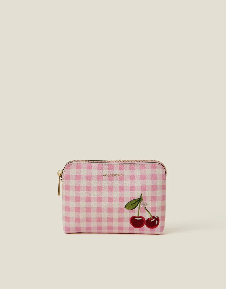 Embroidered Cherry Coin Purse