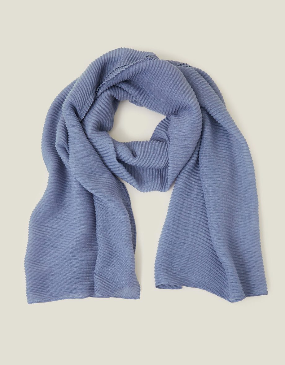 Lightweight Pleated Scarf Blue