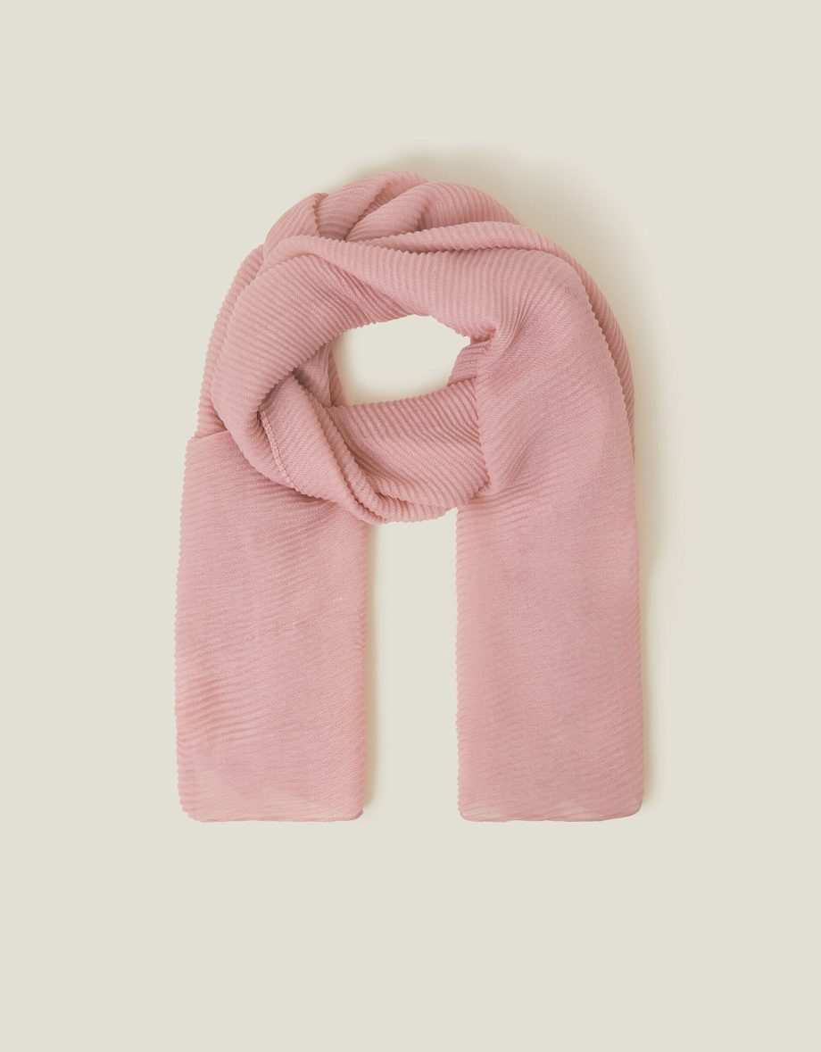 LIGHTWEIGHT PLEATED SCARF PINK