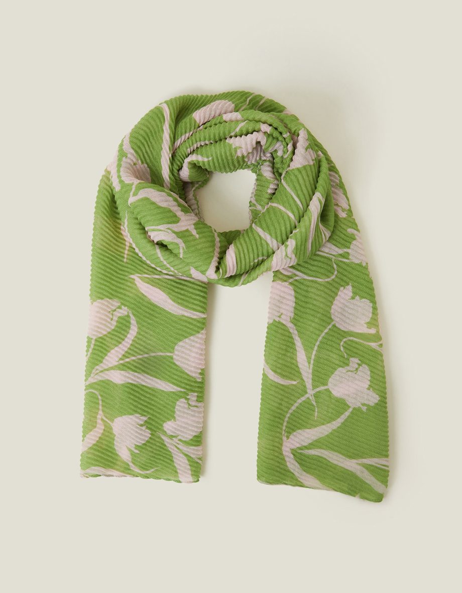 LIGHTWEIGHT FLORAL PLEAT SCARF