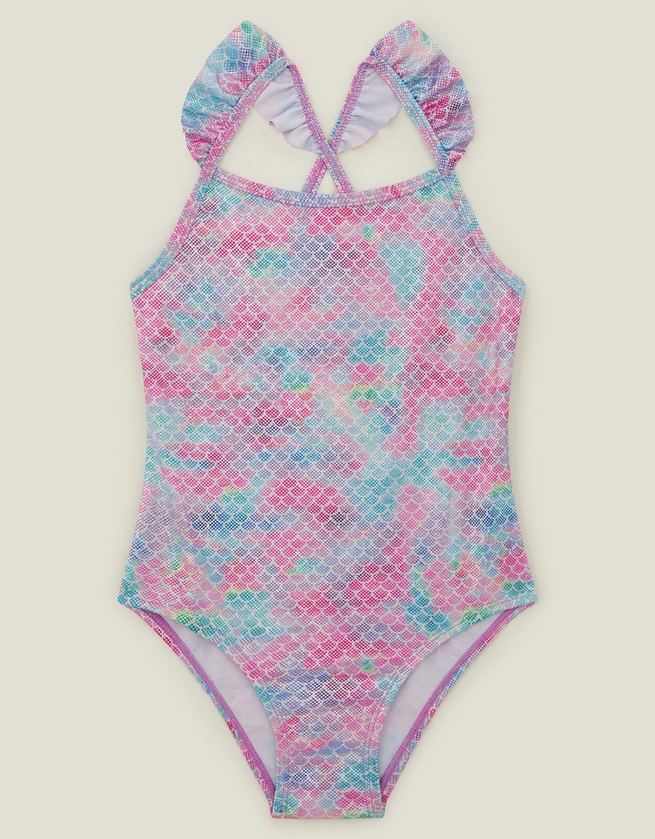 GIRLS FRILLY MERMAID SWIMSUIT MULTI