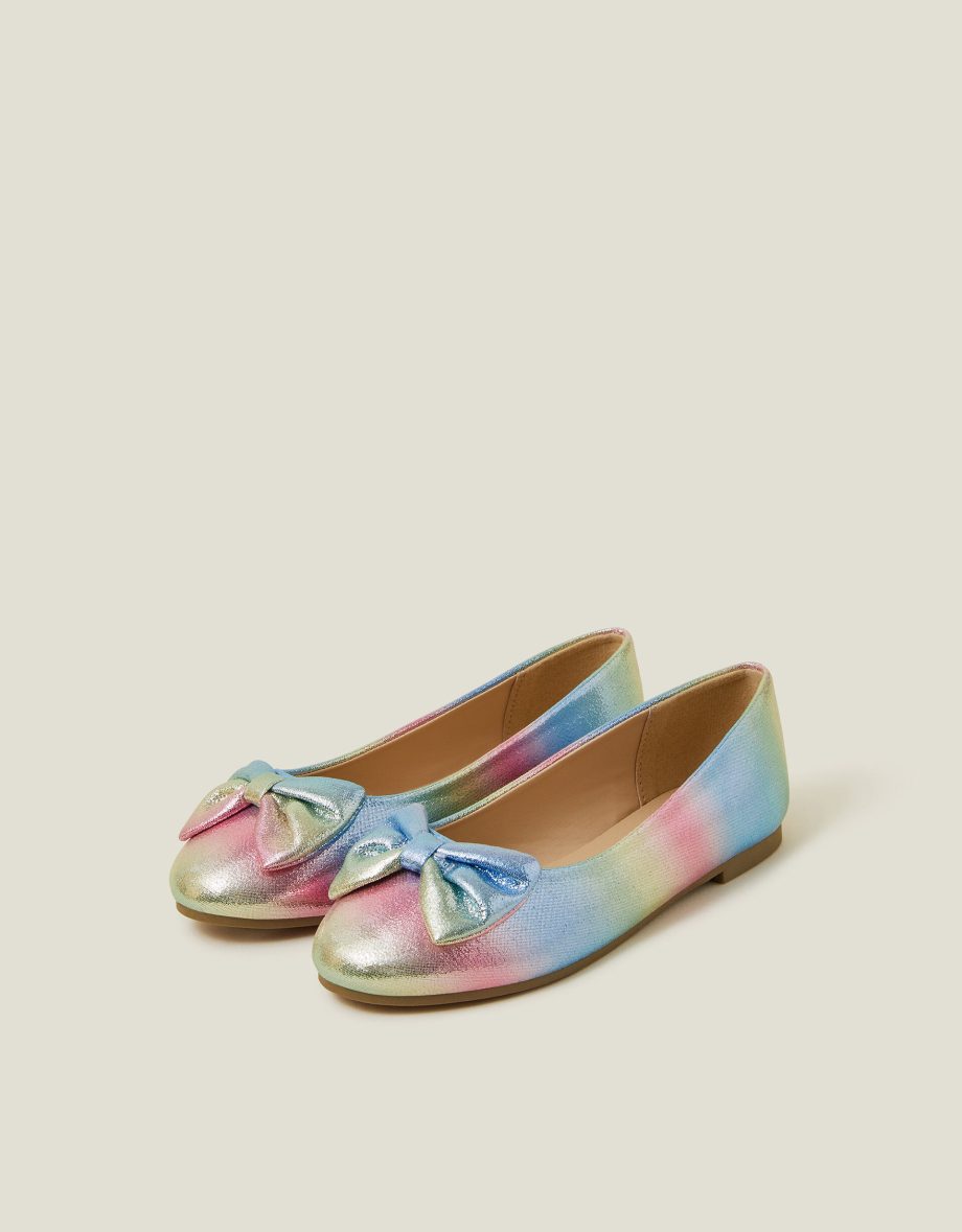 GIRLS OMBRE METALLIC BALLET FLATS MULTI