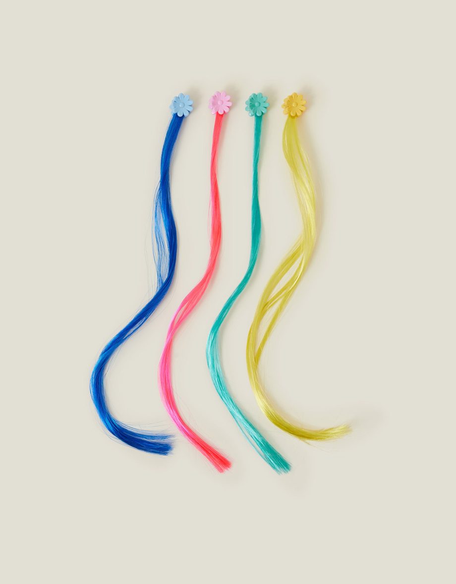 4-Pack Girls Faux Hair Claw Clips