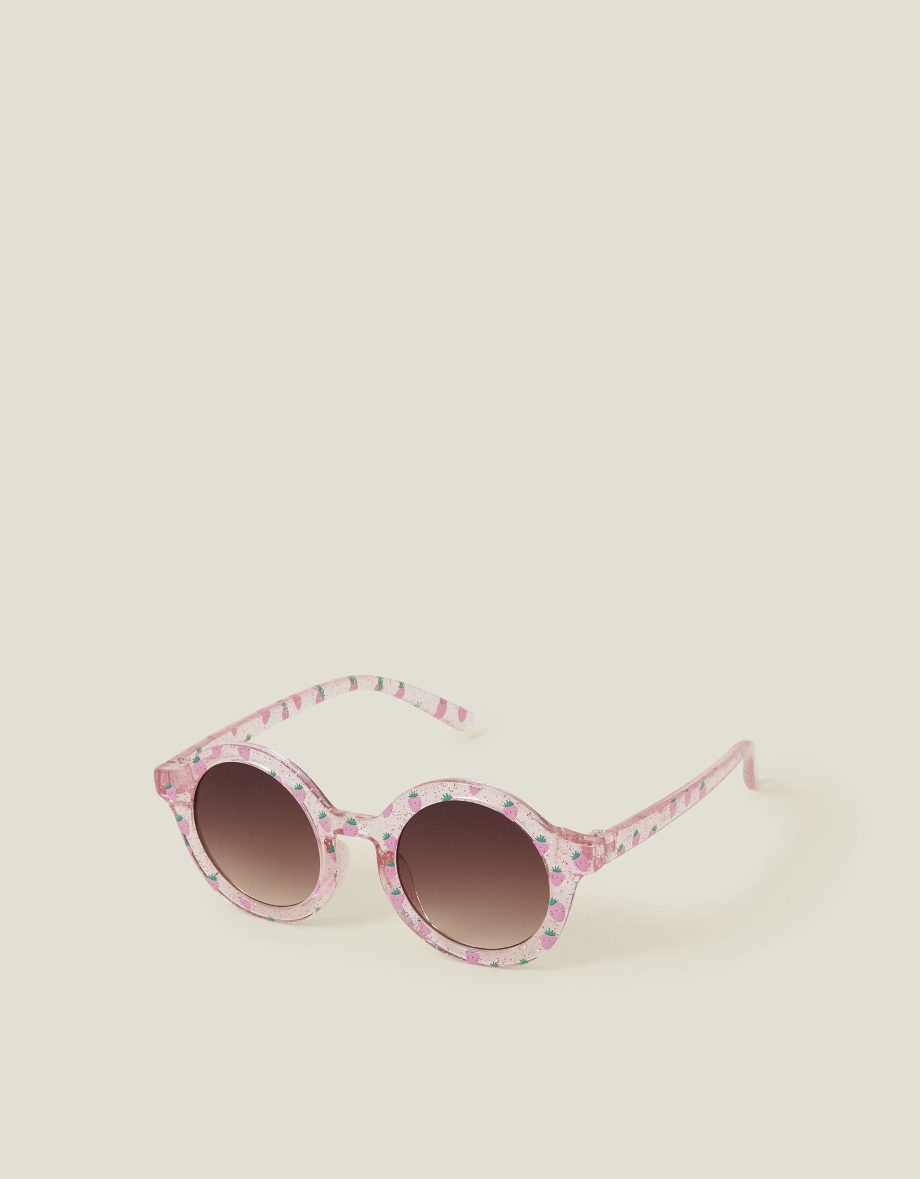 GIRLS STRAWBERRY PRINT SUNGLASSES PINK