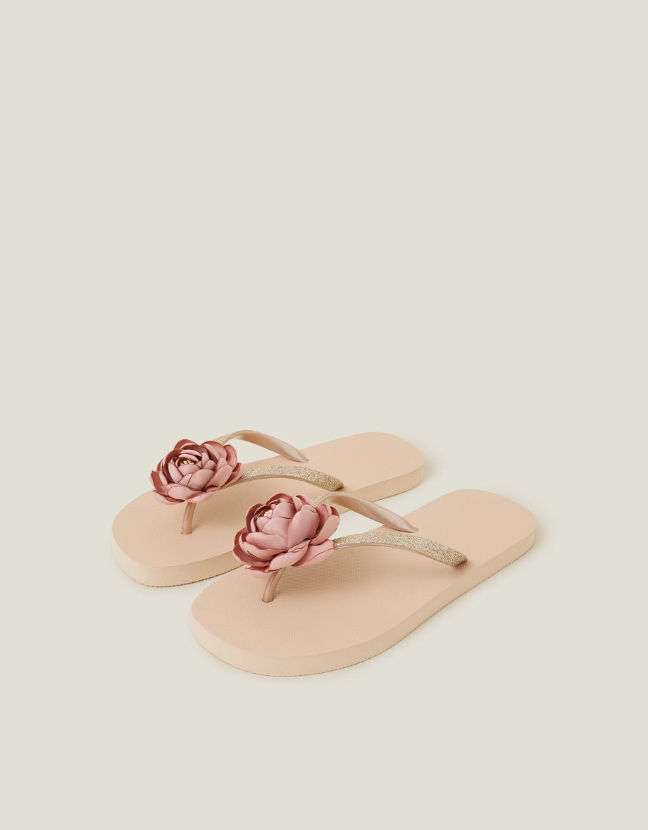 Corsage Flip Flops Nude