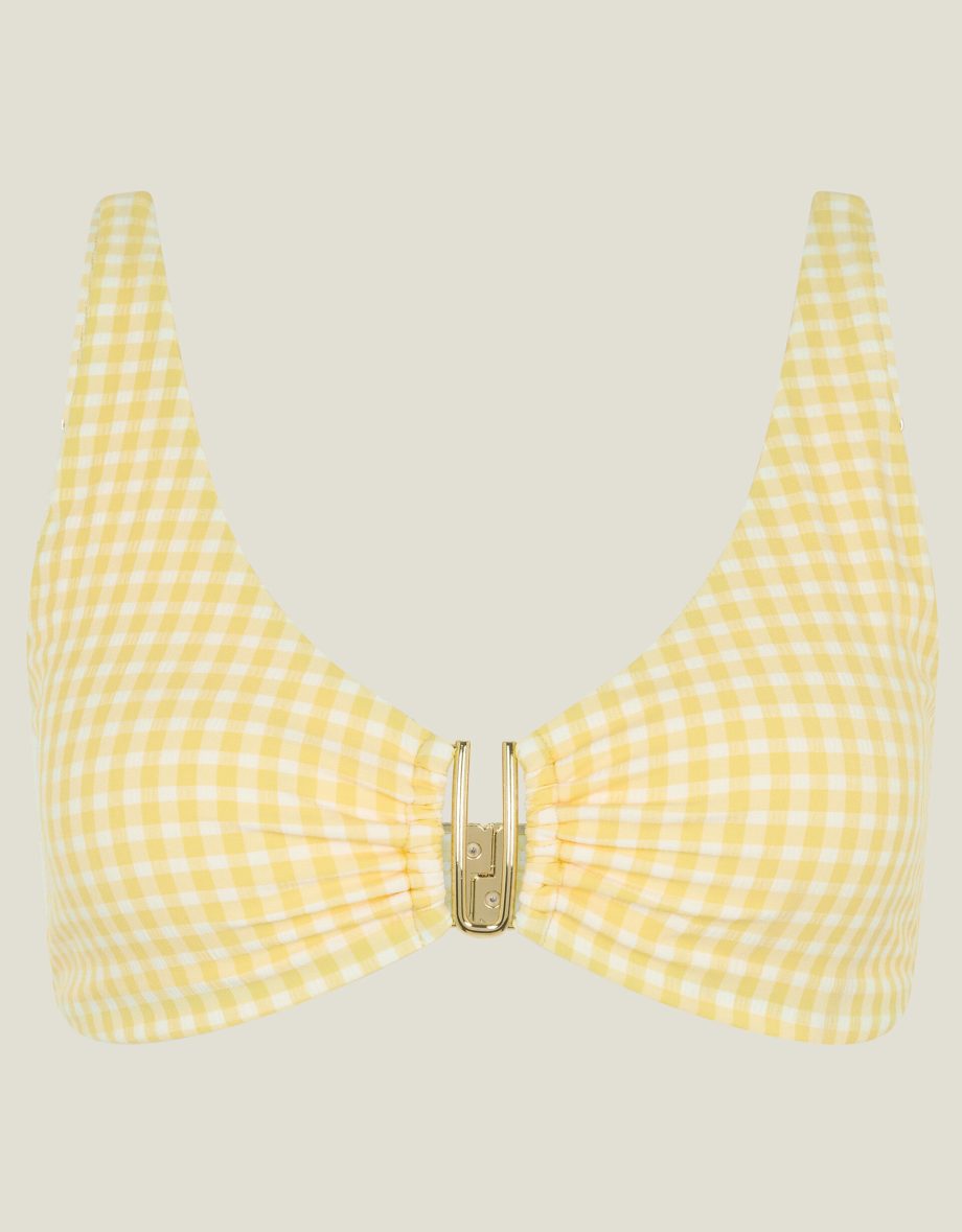 GINGHAM BIKINI TOP YELLOW