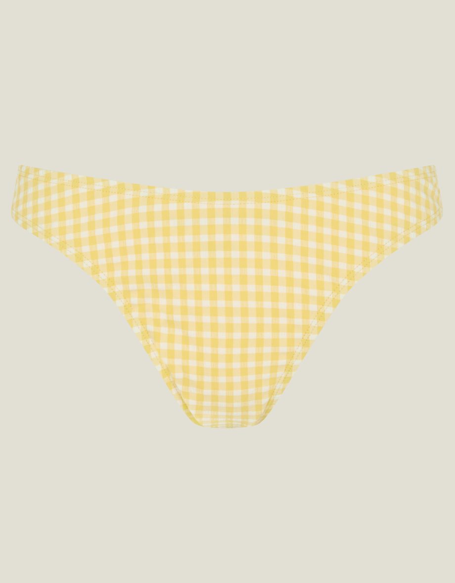 Gingham Bikini Bottoms Yellow