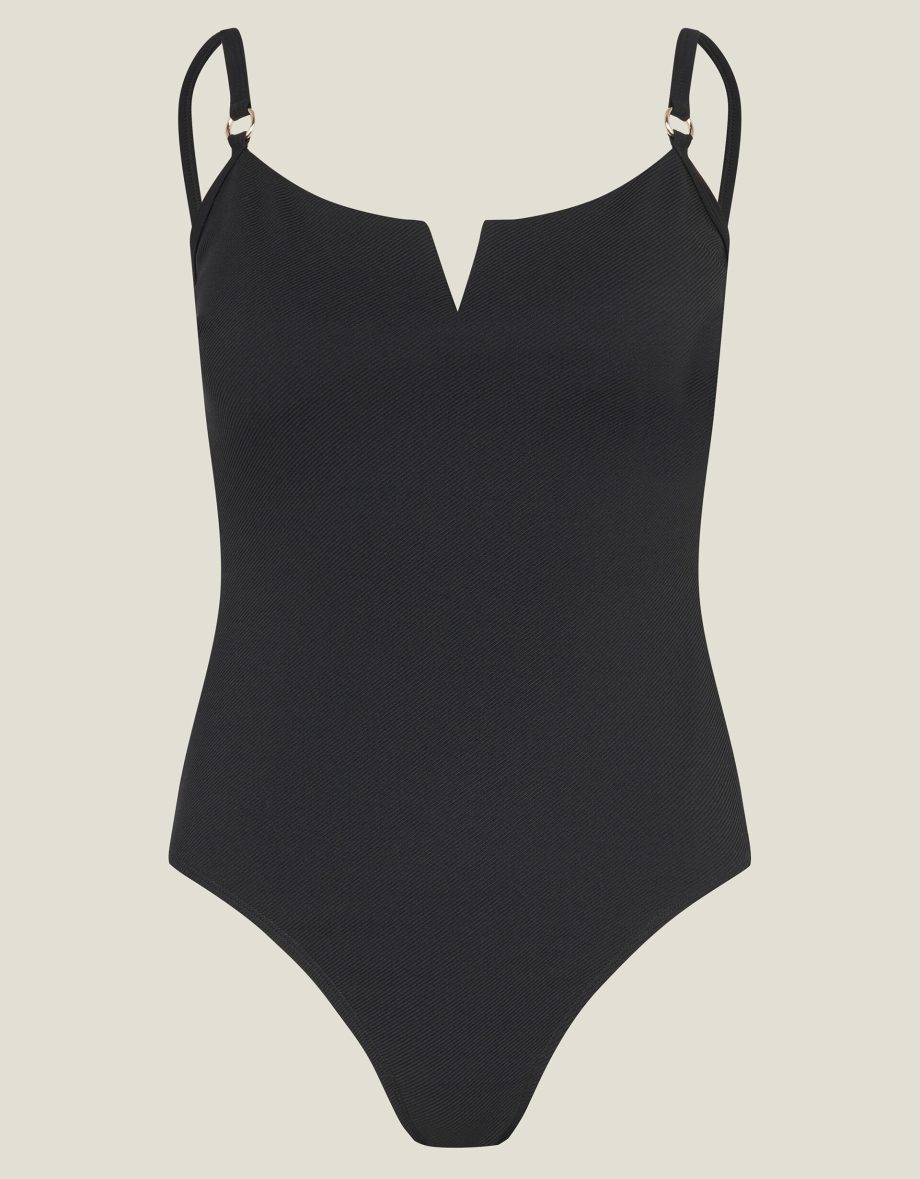 V-FRONT SHAPING SWIMSUIT BLACK