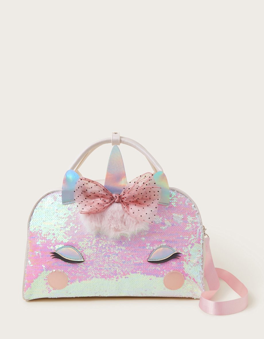 Sequin unicorn weekender bag