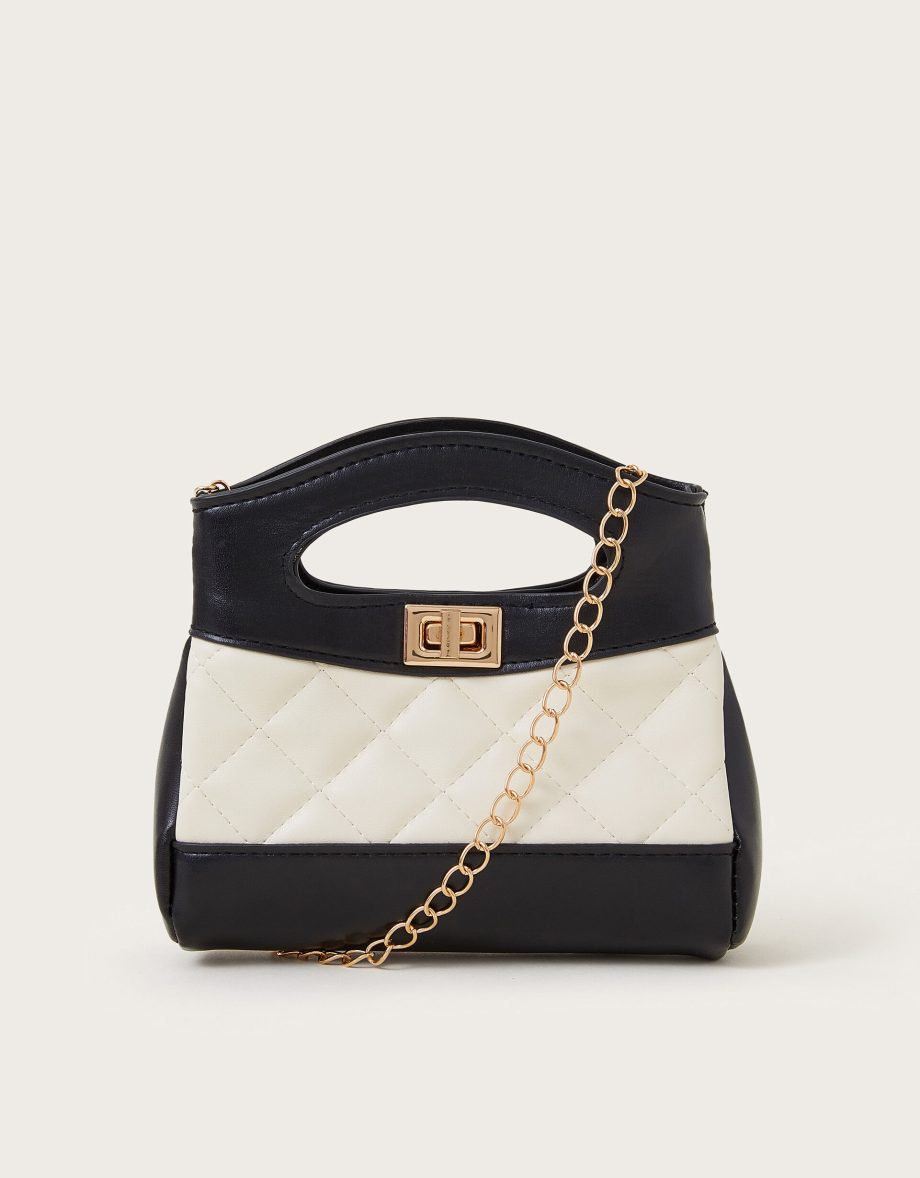 Monochrome quilted mini bag