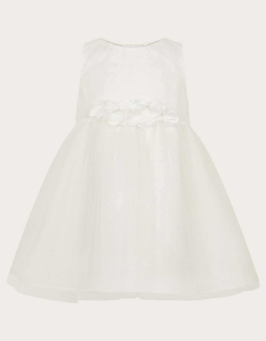 Baby freija lace floral dress ivory