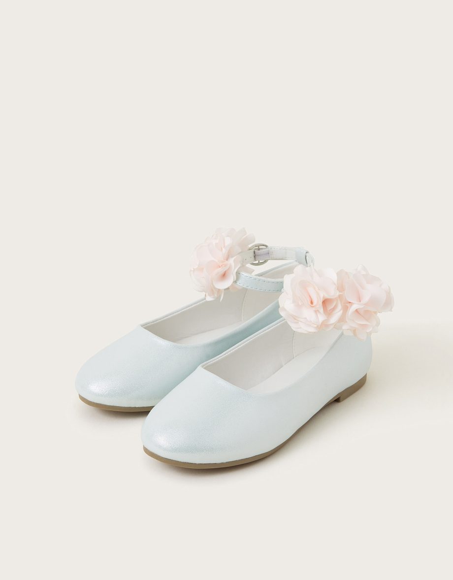 Corsage strap ballet flats green