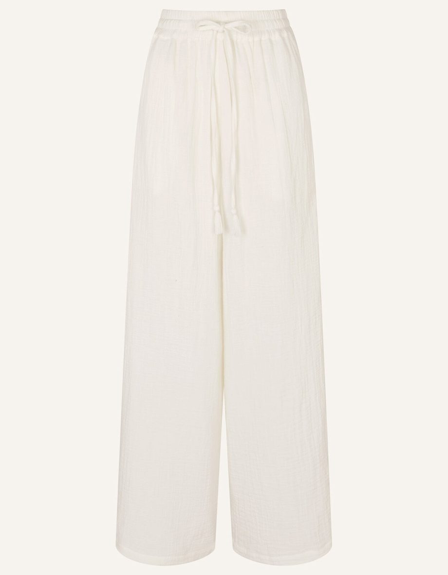 CRINKLE BEACH TROUSERS WHITE