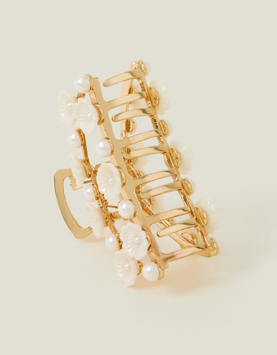 PEARL FLOWER CLAW CLIP