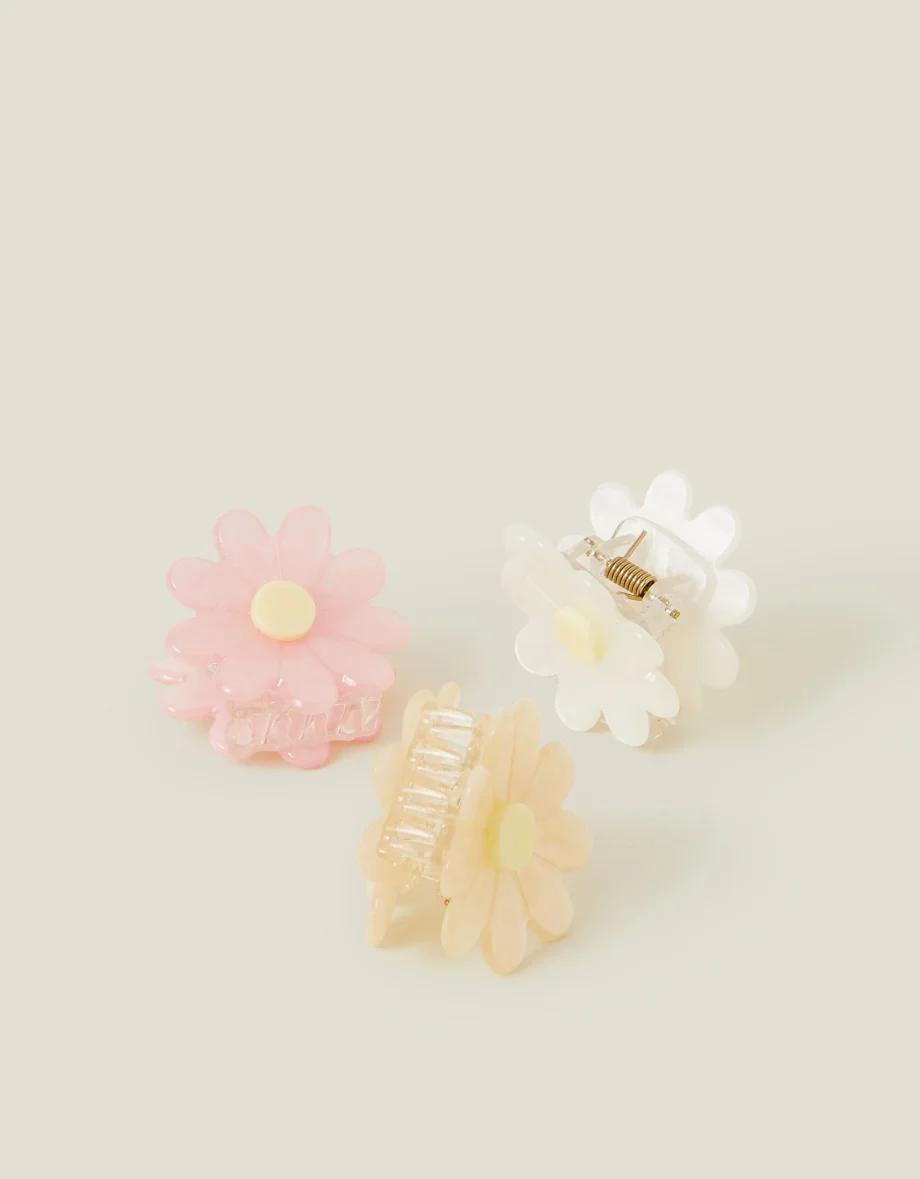 3-Pack Mini Daisy Claw Clips