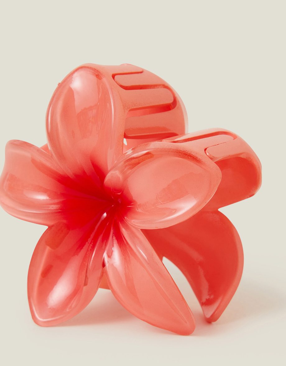 TROPICAL FLOWER CLAW CLIP ORANGE