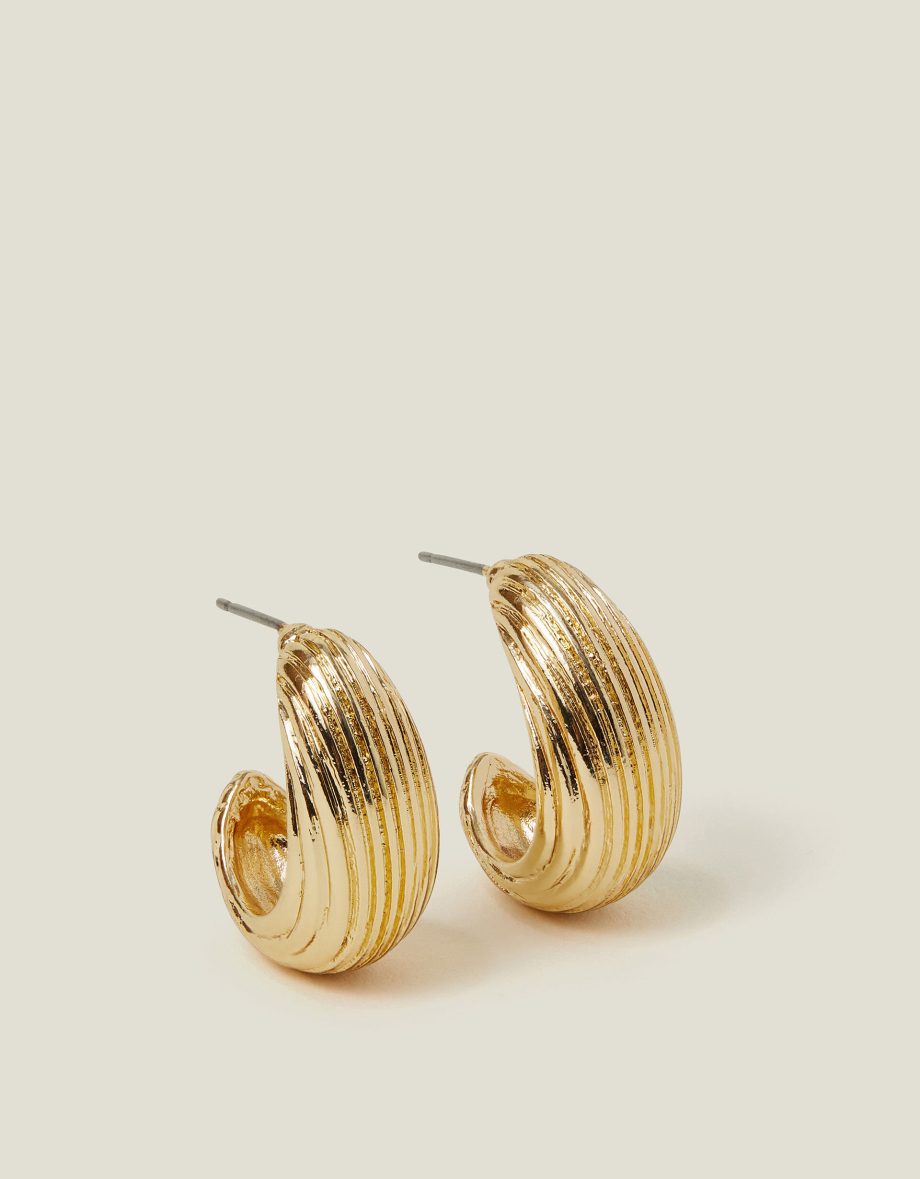 CHUNKY RIBBED HOOP EARRINGS