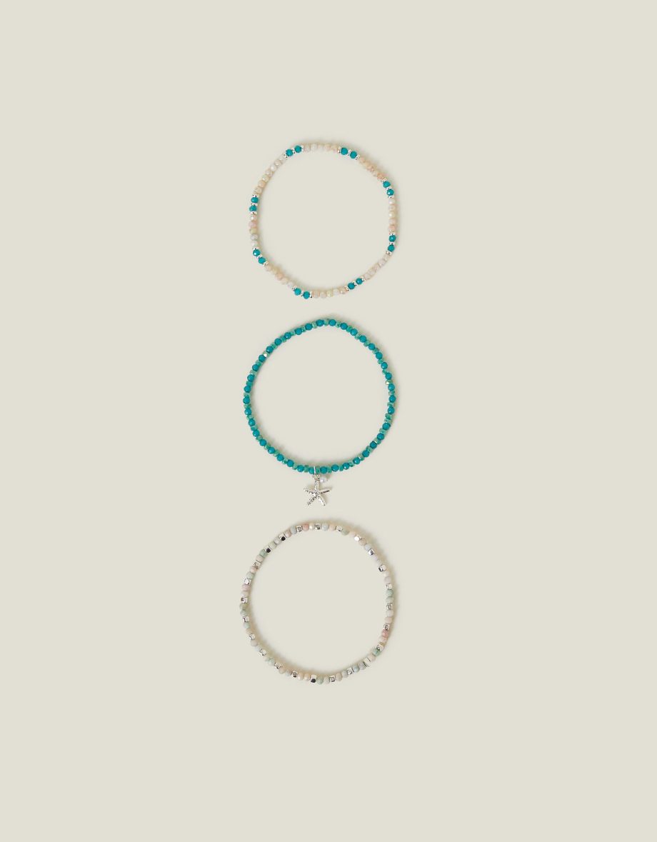 3-Pack Mix Bead Stretch Anklets