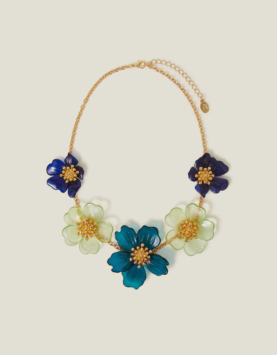 Resin Flower Statement Necklace