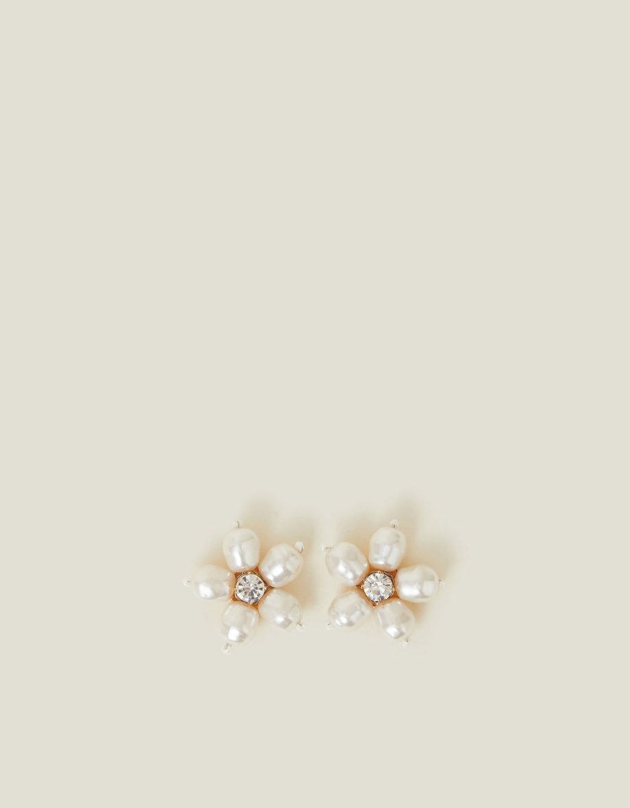 Pearl Flower Stud Earrings