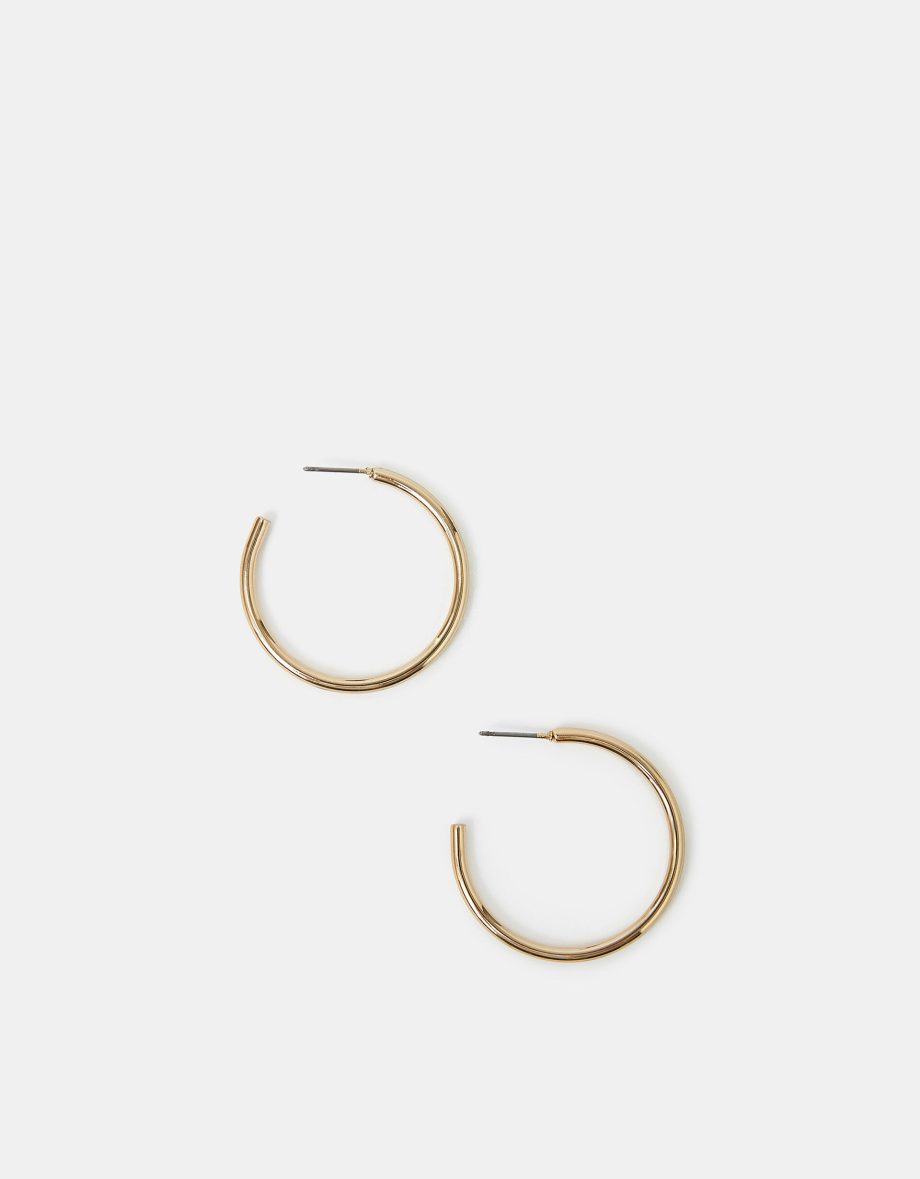 MEDIUM TUBE HOOP EARRINGS GOLD