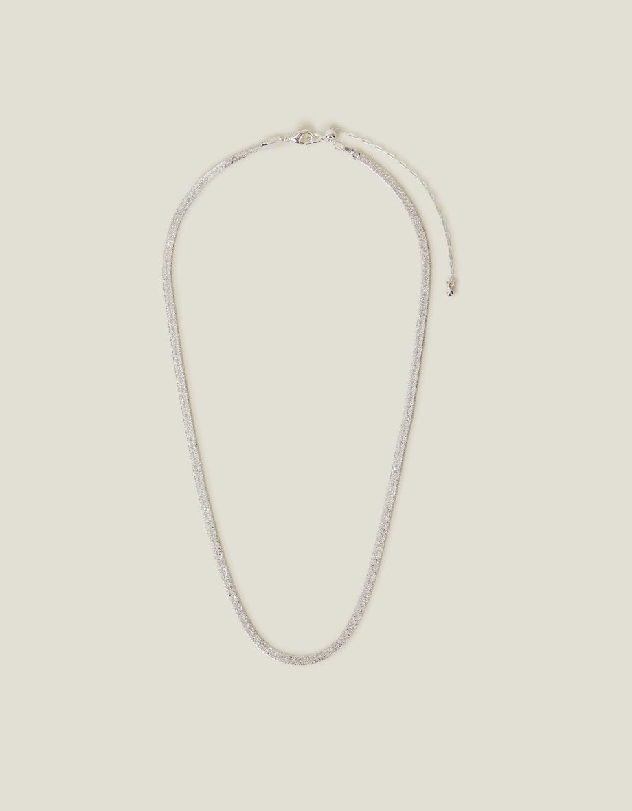 STERLING SILVER-PLATED OMEGA CHAIN NECKLACE