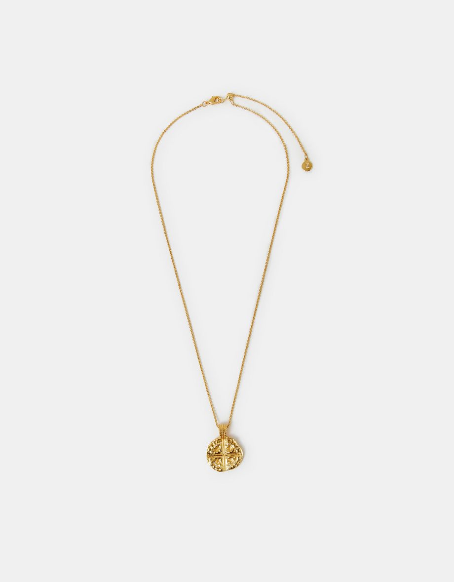 14ct Gold-Plated Coin Pendant Necklace