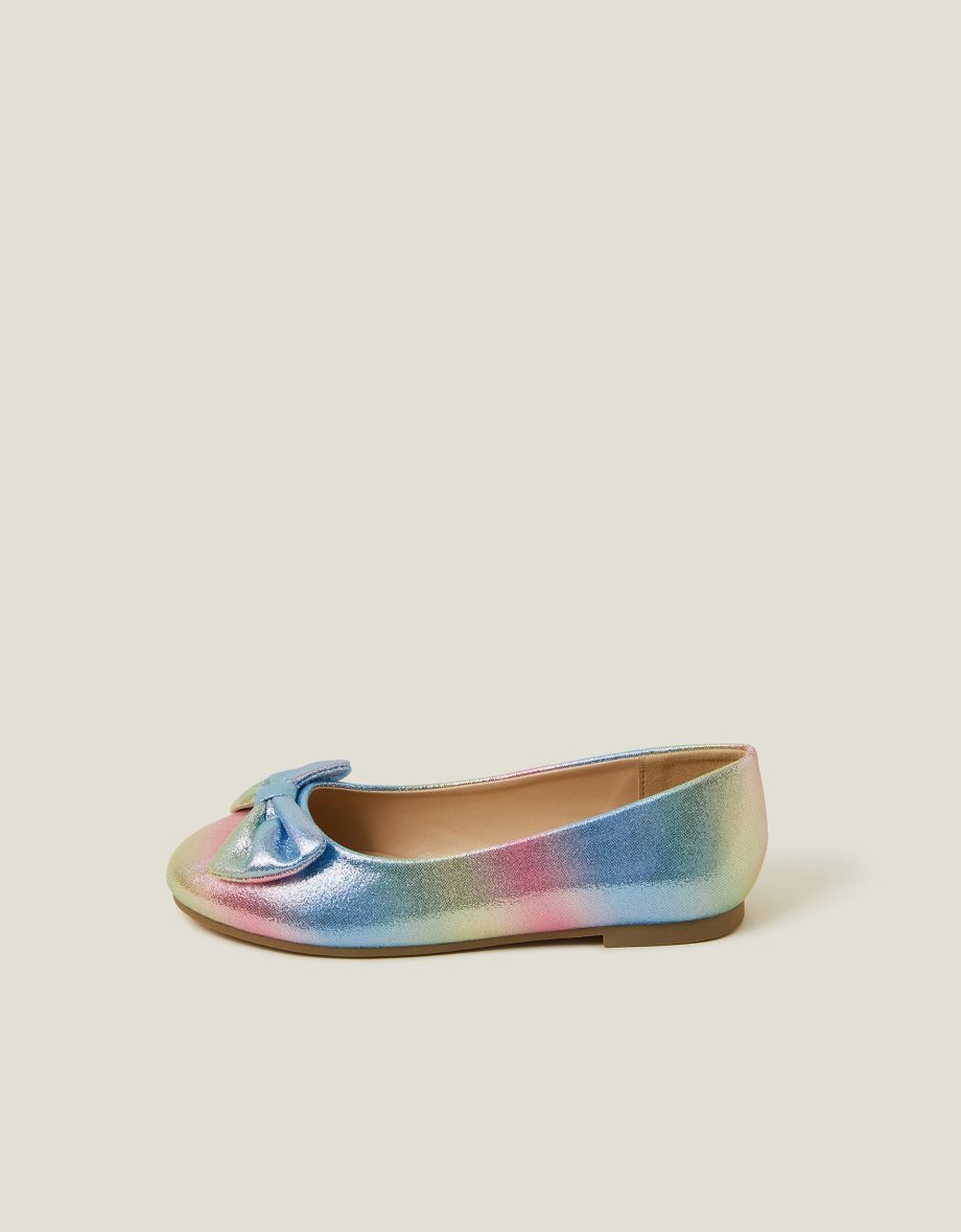 GIRLS OMBRE METALLIC BALLET FLATS MULTI