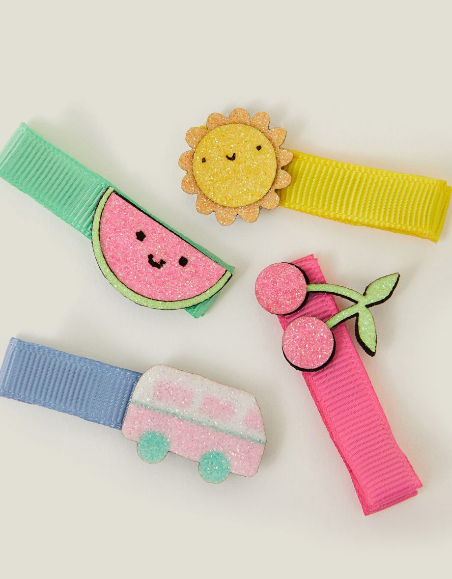 4-PACK GIRLS SUMMER SALON HAIR CLIPS