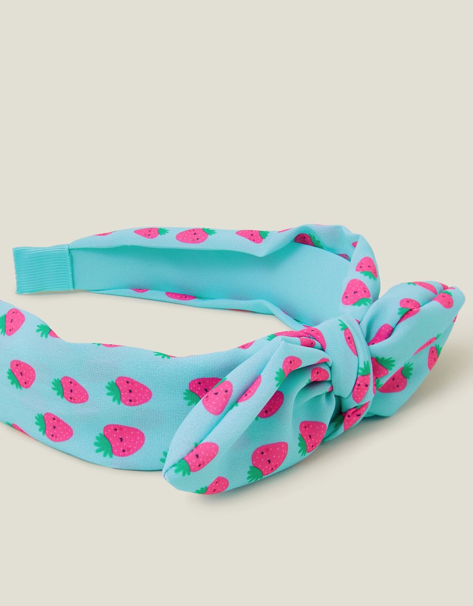 Girls Strawberry Print Headband