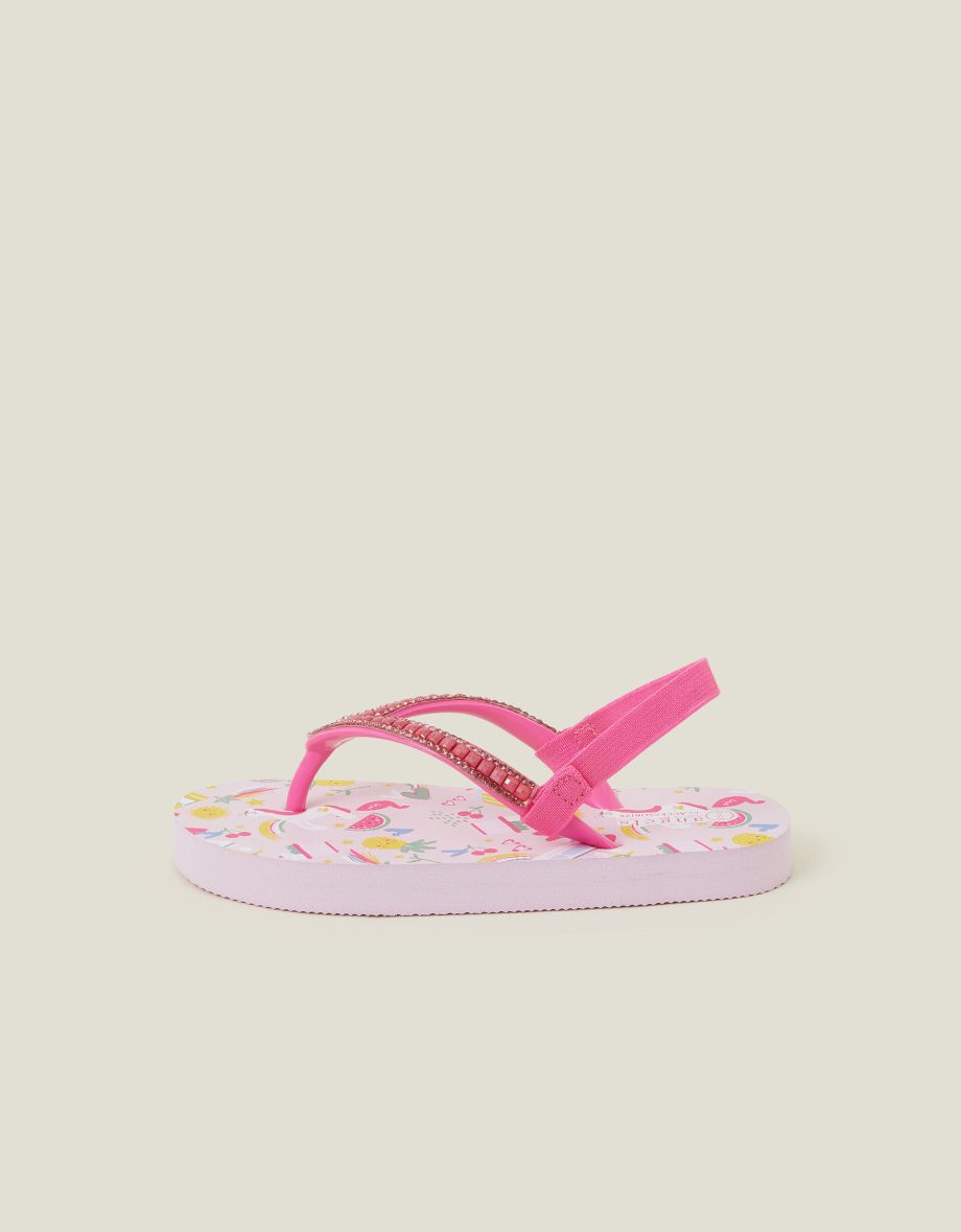 GIRLS SUNBEAM PRINT FLIP FLOPS PINK