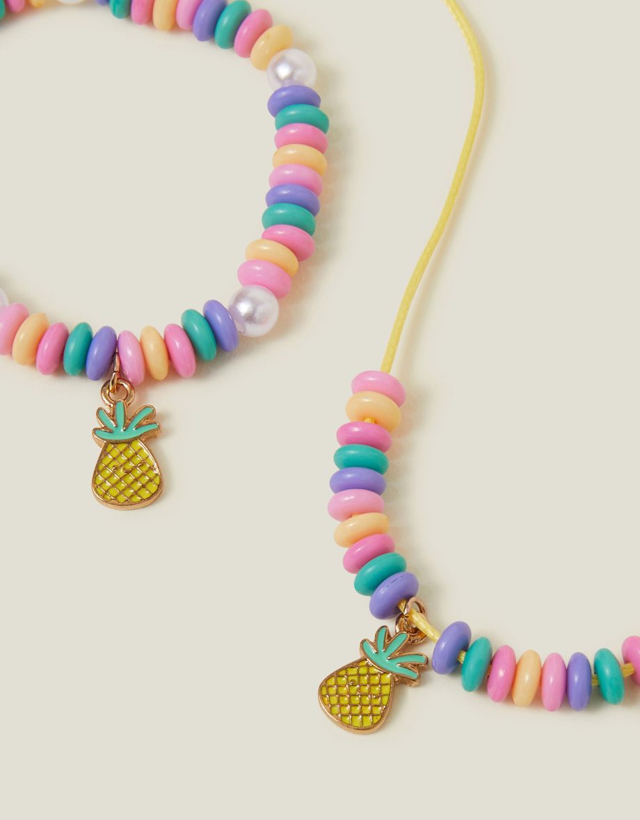 Girls Fruit Bead Necklace and Bracelet Set