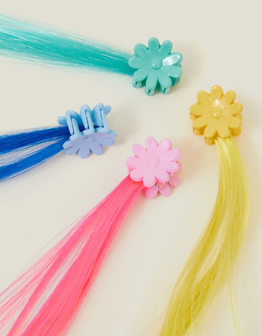 4-Pack Girls Faux Hair Claw Clips