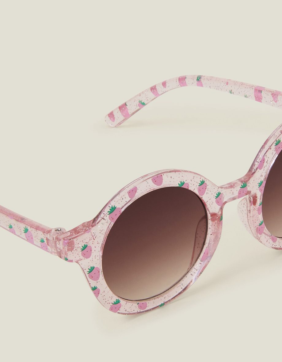 GIRLS STRAWBERRY PRINT SUNGLASSES PINK