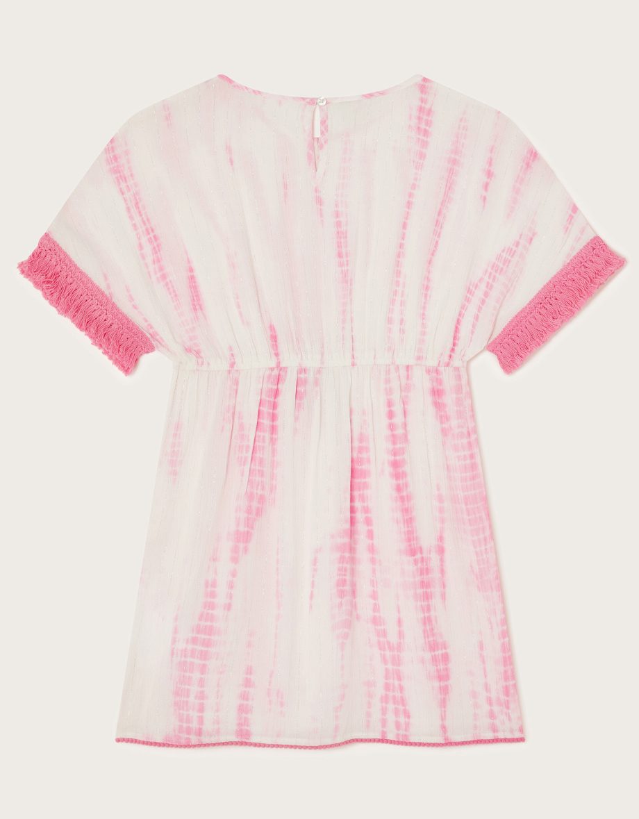 Tie dye metallic kaftan pink